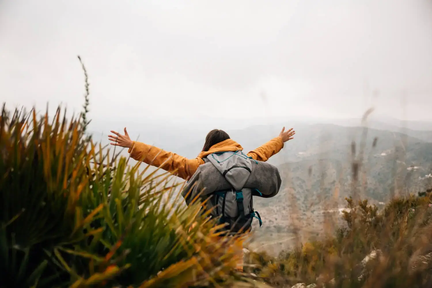 Woman celebrating nature