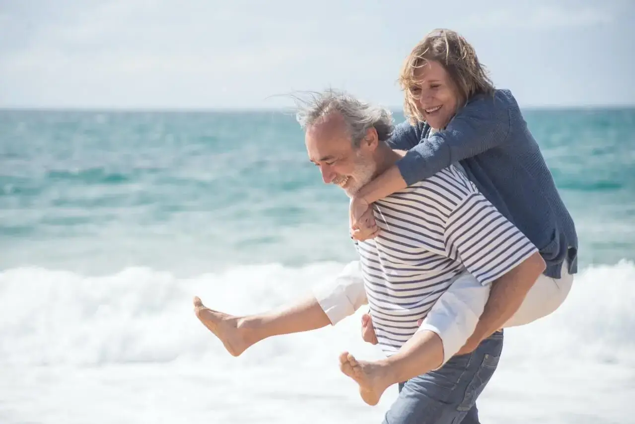 Elderly couple on the beach